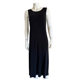 Norm Thompson women’s M vintage 90s knit tube travelers maxi dress black sleevel